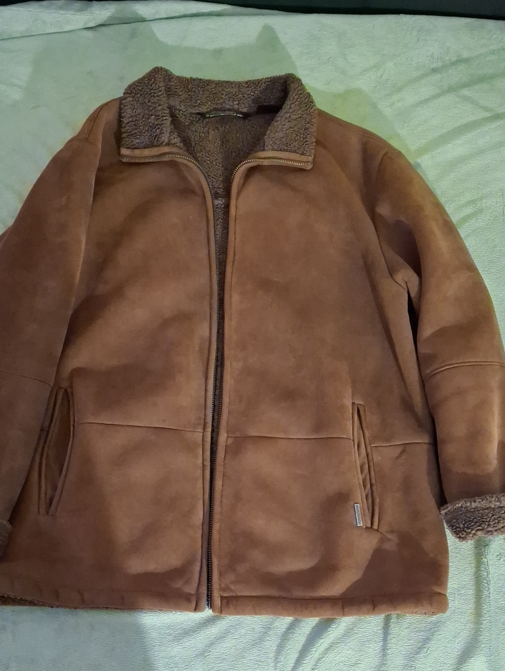 Weatherproof Men's Brown Sherpa-Lined Zip Jacket